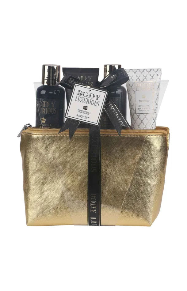 Trousse de bain dorée – Body Luxurious Gold – 4 produits