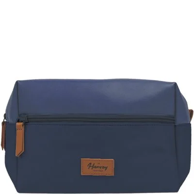 Trousse de toilette – Simili cuir & coton – Homme – Bleu-Bleu