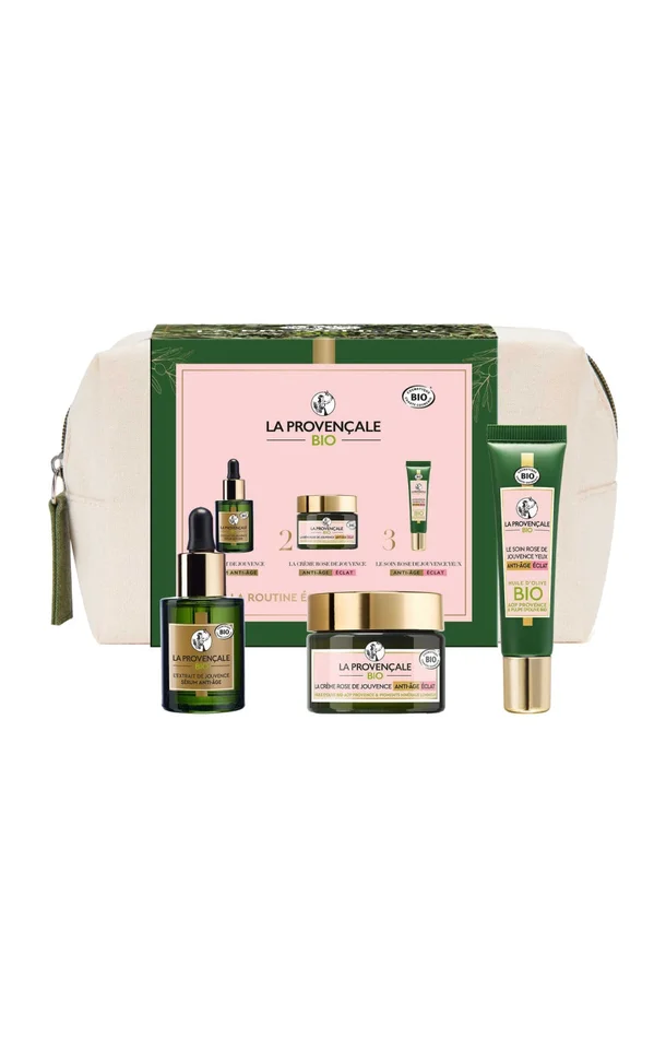 Trousse éclat anti-âge – Huile d’olive – Visage & yeux – 3 produits