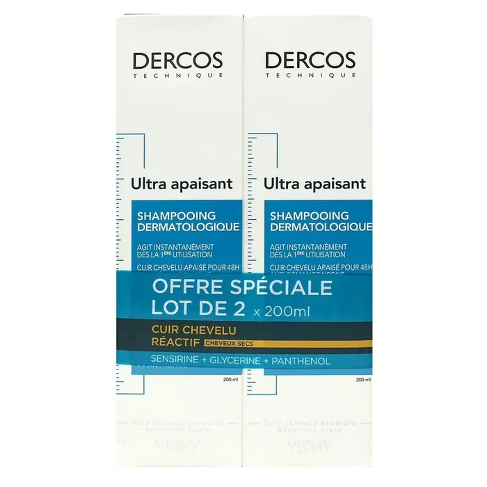 Ultra apaisant shampooing cheveux secs 2x200ml