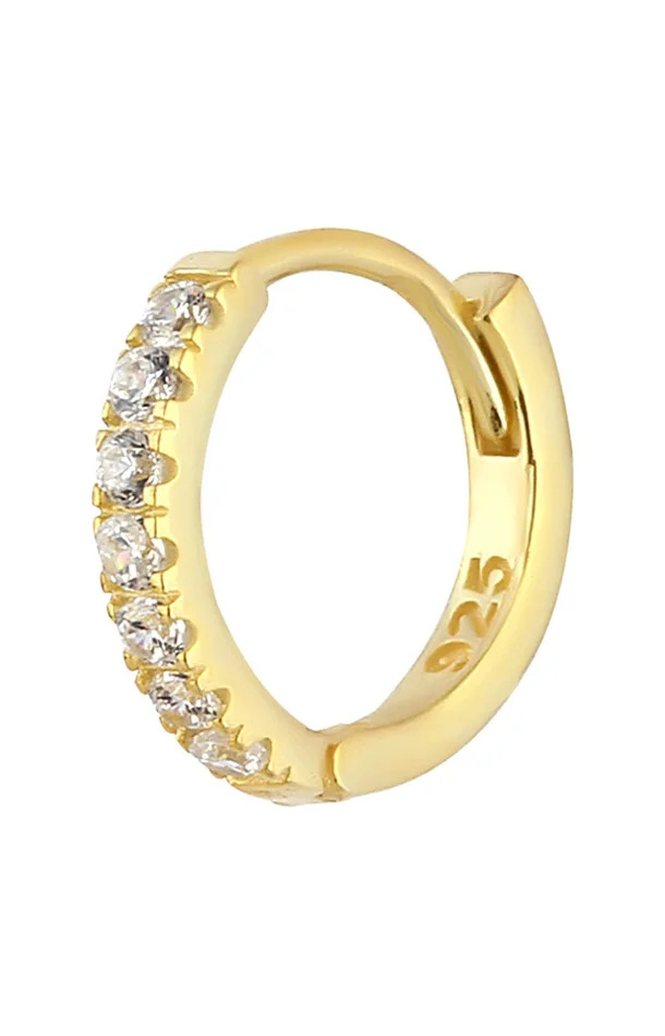 Une créole – Argent 925/000 plaqué or & zircons