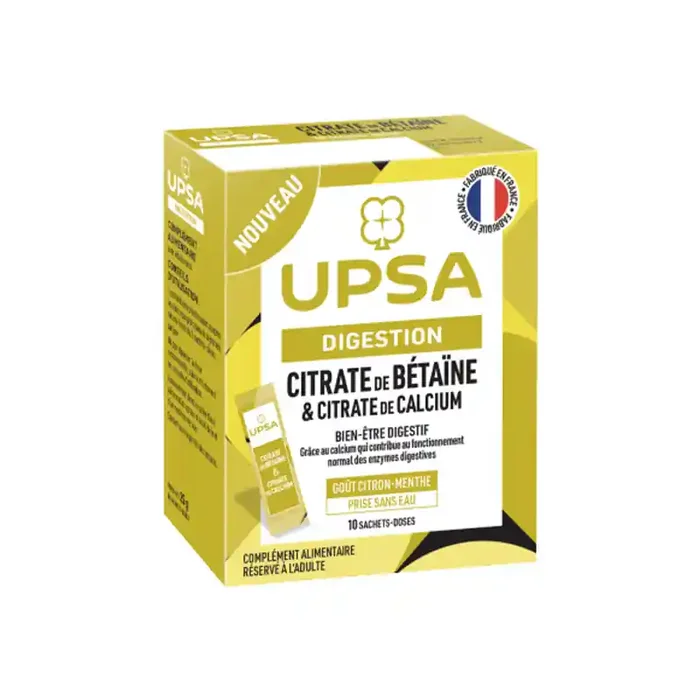 UPSA Digestion Citrate de Betaine & Citrate de Calcium 10 sachets-doses