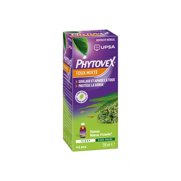 UPSA Phytovex sirop toux mixte sans sucre 120ml