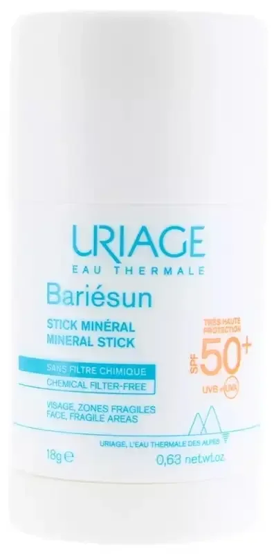 Uriage Bariésun Stick Minéral SPF50+ Visage & Zones Fragiles 18 g