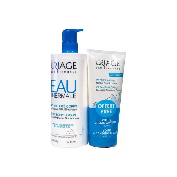 Uriage Lait veloute corps 500ml + Creme lavante 200ml offerte