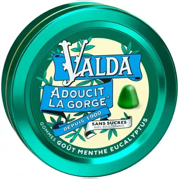 Valda Gommes Sans Sucre Menthe et Eucalyptus