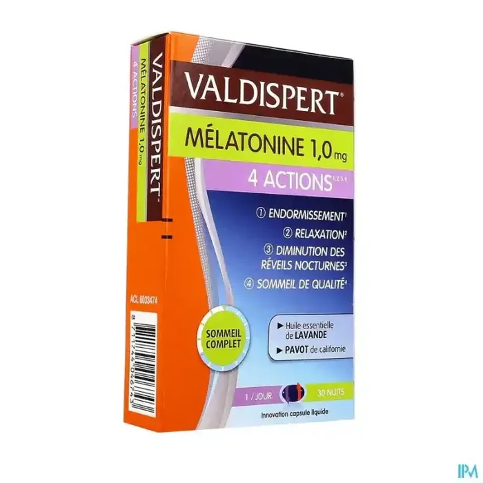 Valdispert melatonine 1mg 4 actions comprime 30