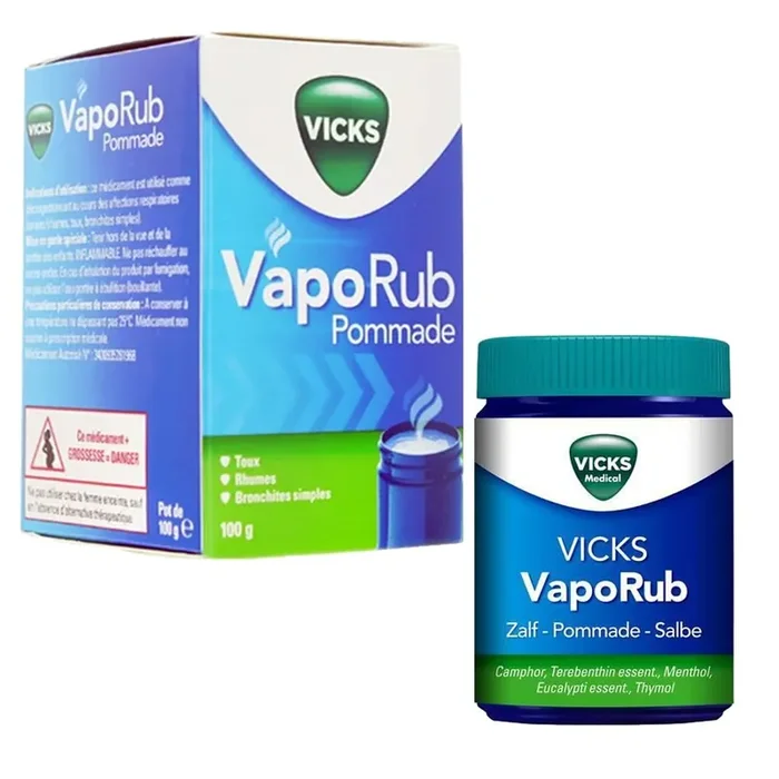 Vaporub Pommade – Décongestionnant Rhume ou Toux – Pot 100g