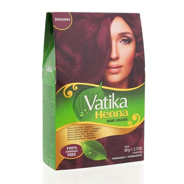 Vatika Henné Coloration des Cheveux “Burgundy” sans Ammoniaque (6 sachets x 10gr)