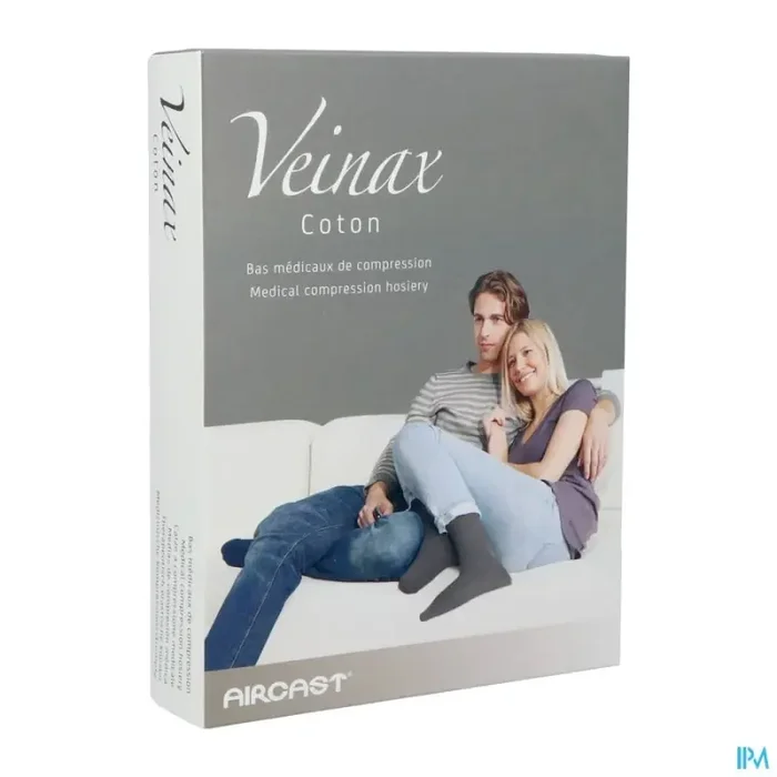 Veinax2 coton mi bas homme noir long t5