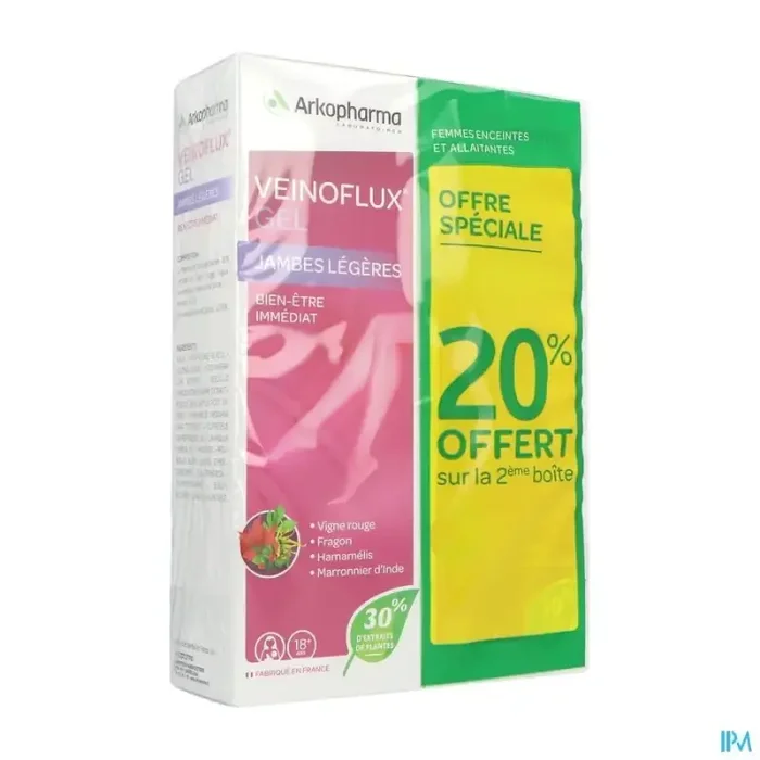 Veinoflux gel jambes legeres bien etre im 150ml x2