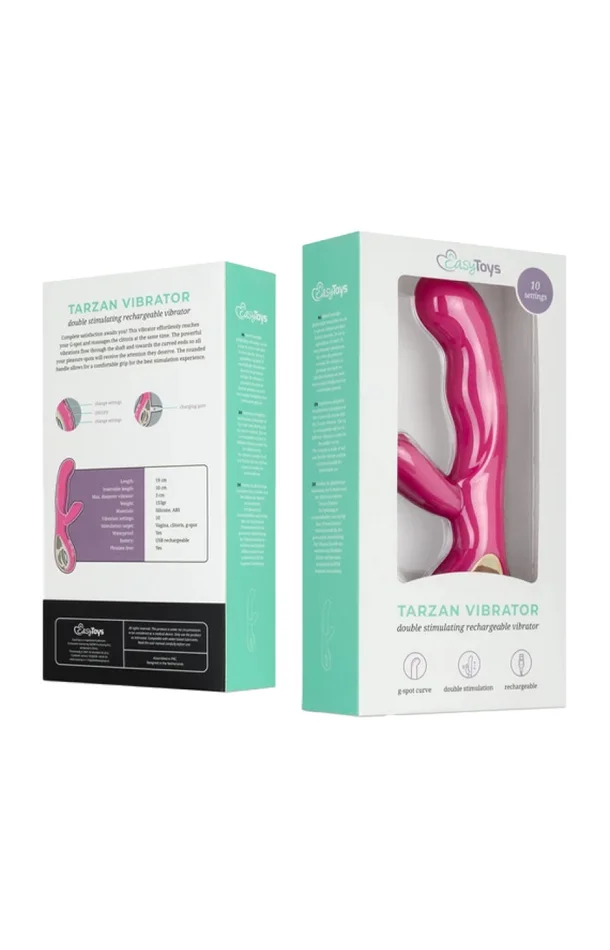 Vibromasseur & stimulateur Tarzan – Rose