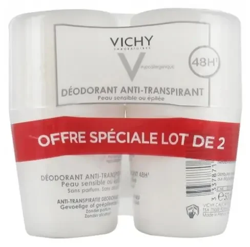 Vichy Déodorant Duo Billes Peaux Sensibles 2 x 50 ml