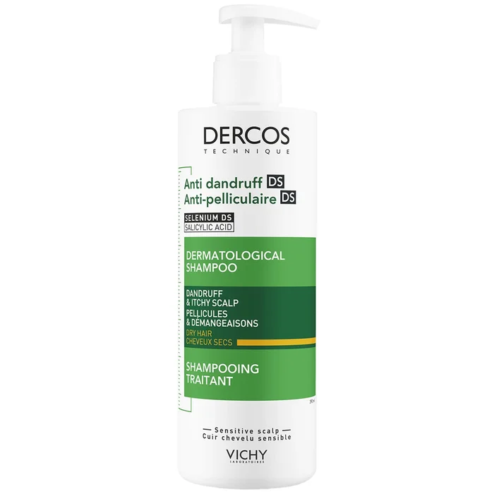 VICHY Dercos Shampooing Anti-Pelliculaire pour Cheveux Secs 390 ml