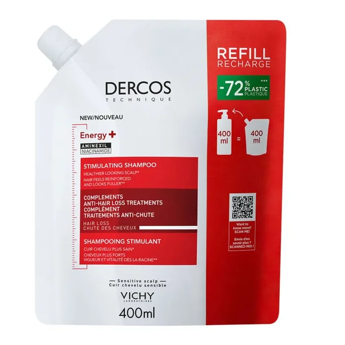 Vichy Dercos Shampooing Eco-recharge Energy+ stimulant anti-chute à l‘Aminexil 400ml