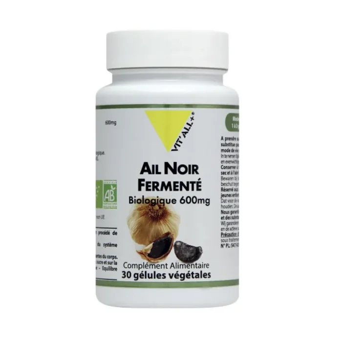 Vit‘all+ Ail Noir Fermenté 600mg Bio 30 gélules végétales