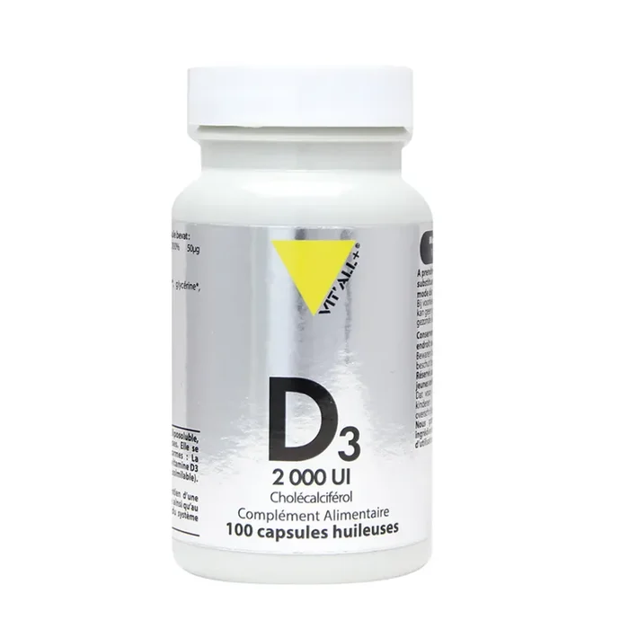 Vit‘all+ Vitamine D3 2000 UI 50µg, 100 capsules huileuses