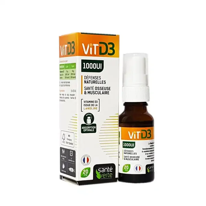 VIT D3 1000UI 20ML SANTÉ VERTE