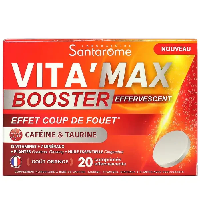 Vita‘Max Booster effet coup de fouet goût orange 20 comprimés