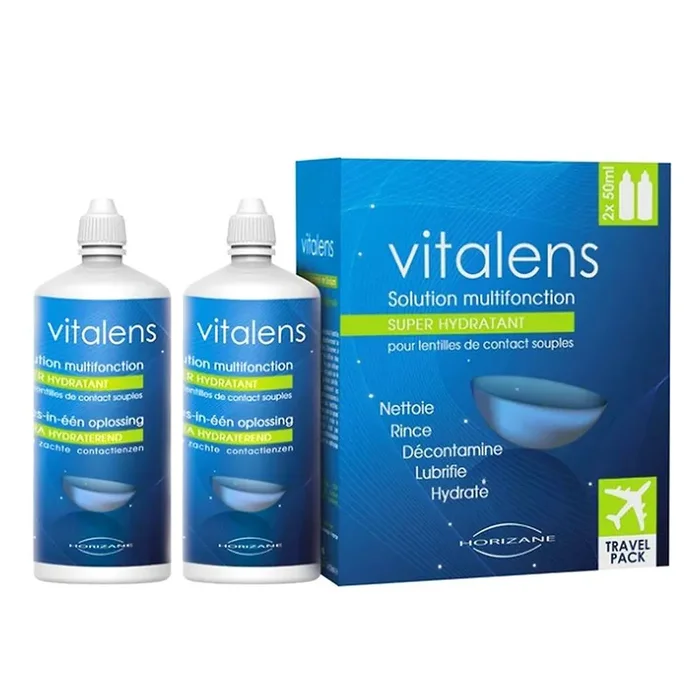 Vitalens solution multifonction lentilles contact souples 2x50ml