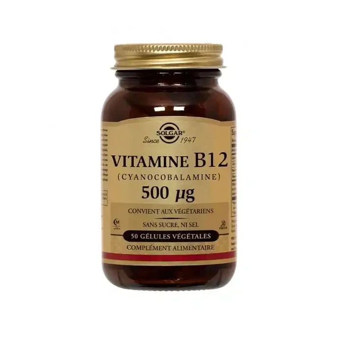 VITAMINE B12 CYANOCOBALAMINE 500 µg 50 GELULES SOLGAR
