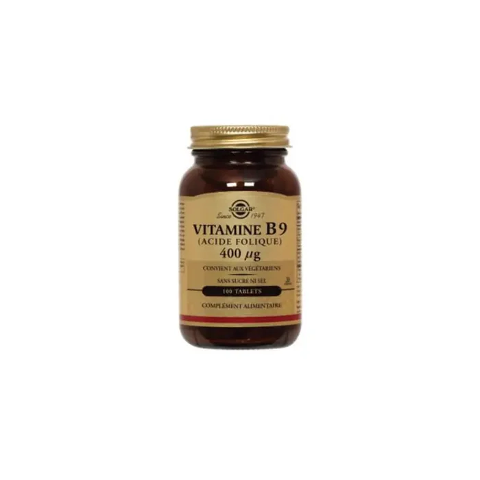 VITAMINE B9 400µg – 100 comprimés SOLGAR