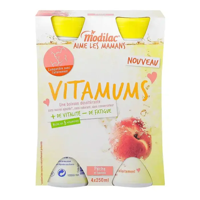 Vitamums Pêche et baobab 4x250ml