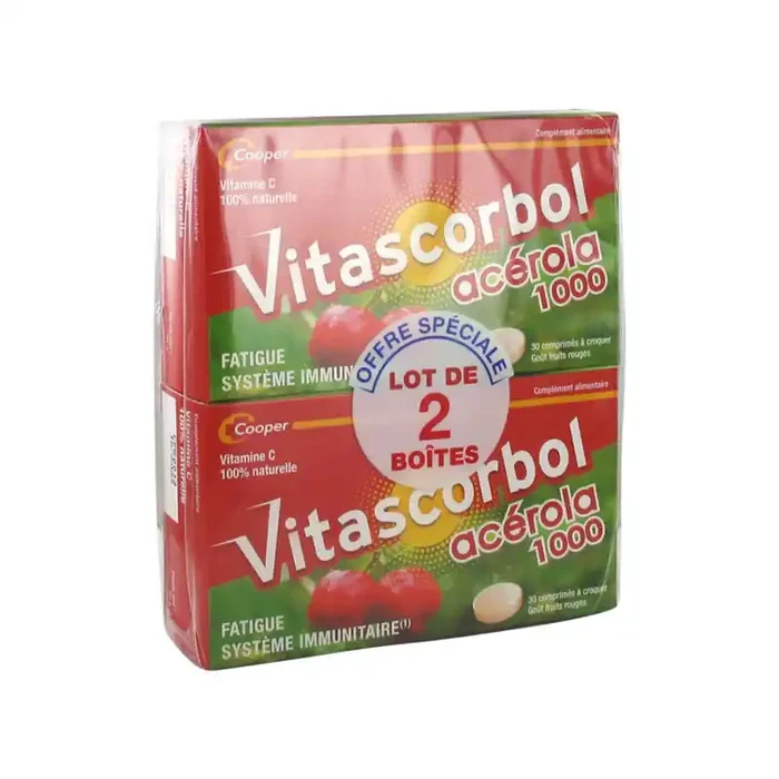 VITASCORBOL ACEROLA 1000 LOT DE 2 X 30 COMPRIMES COOPER