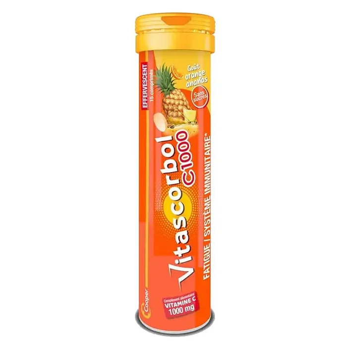 Vitascorbol C1000 – Fatigue et Système immunitaire – 15 comprimés sans sucre