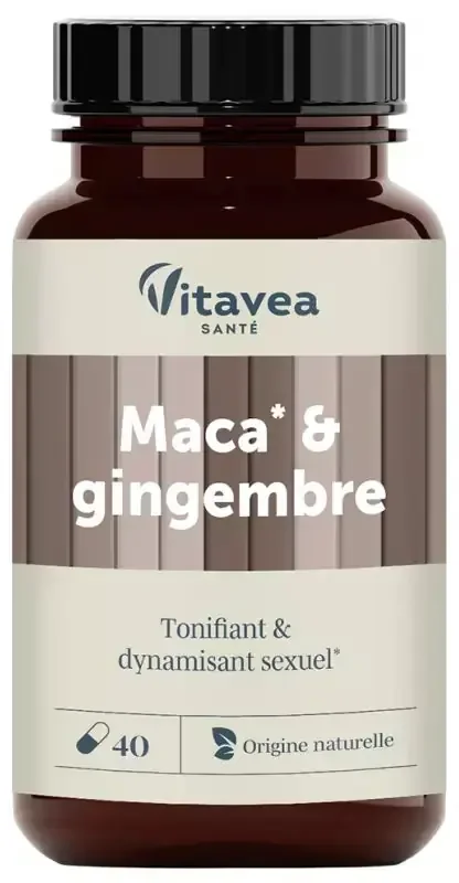 Vitavea Maca & Gingembre Tonifiant & Dynamisant Sexuel 40 Unités