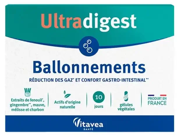 Vitavea Ultradigest Ballonnements – Réduit Les Tensions Abdominales – Fenouil – 20 Gélules