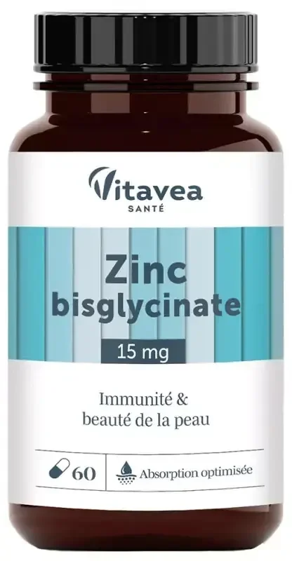 Vitavea Zinc Bisglycinate Immunité & Beauté de la Peau 60 Unités