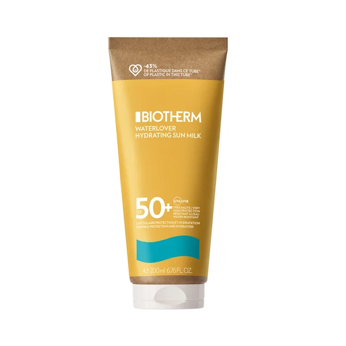 Waterlover Lait Solaire Hydratant SPF50+ – Tube éco-conçu – Lait solaire hydratant Visage & Corps 200 ml