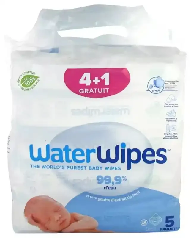Waterwipes Lingettes – Lot 4+1