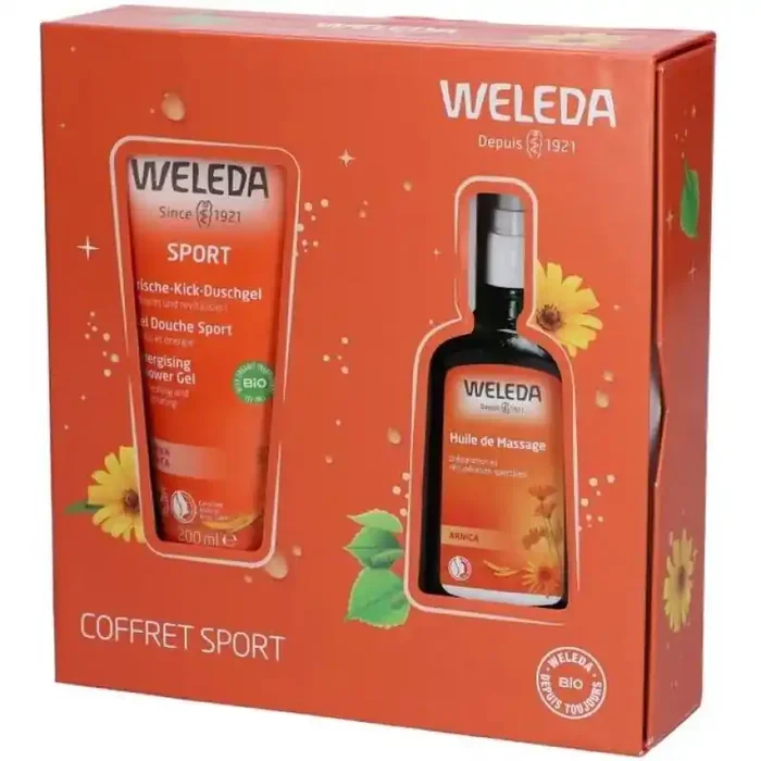 Weleda Coffret Sport Gel douche 200 mL & huile de massage arnica 100 mL