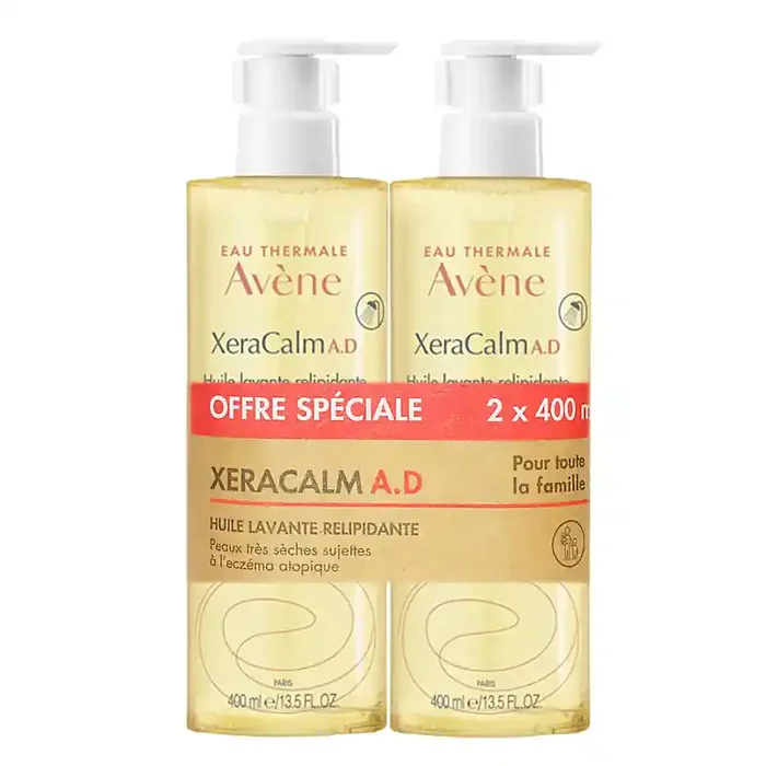 XERACALM A.D HUILE LAVANTE RELIPIDANTE LOT DE 2X400ML AVENE
