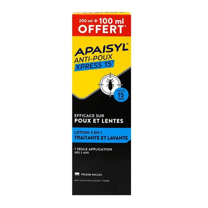 Xpress 15‘ anti-poux 300ml + peigne